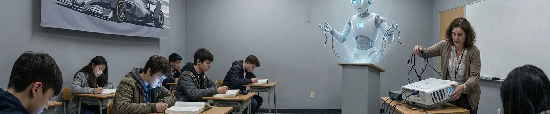 Klassenzimmer mit veralteter Technologie