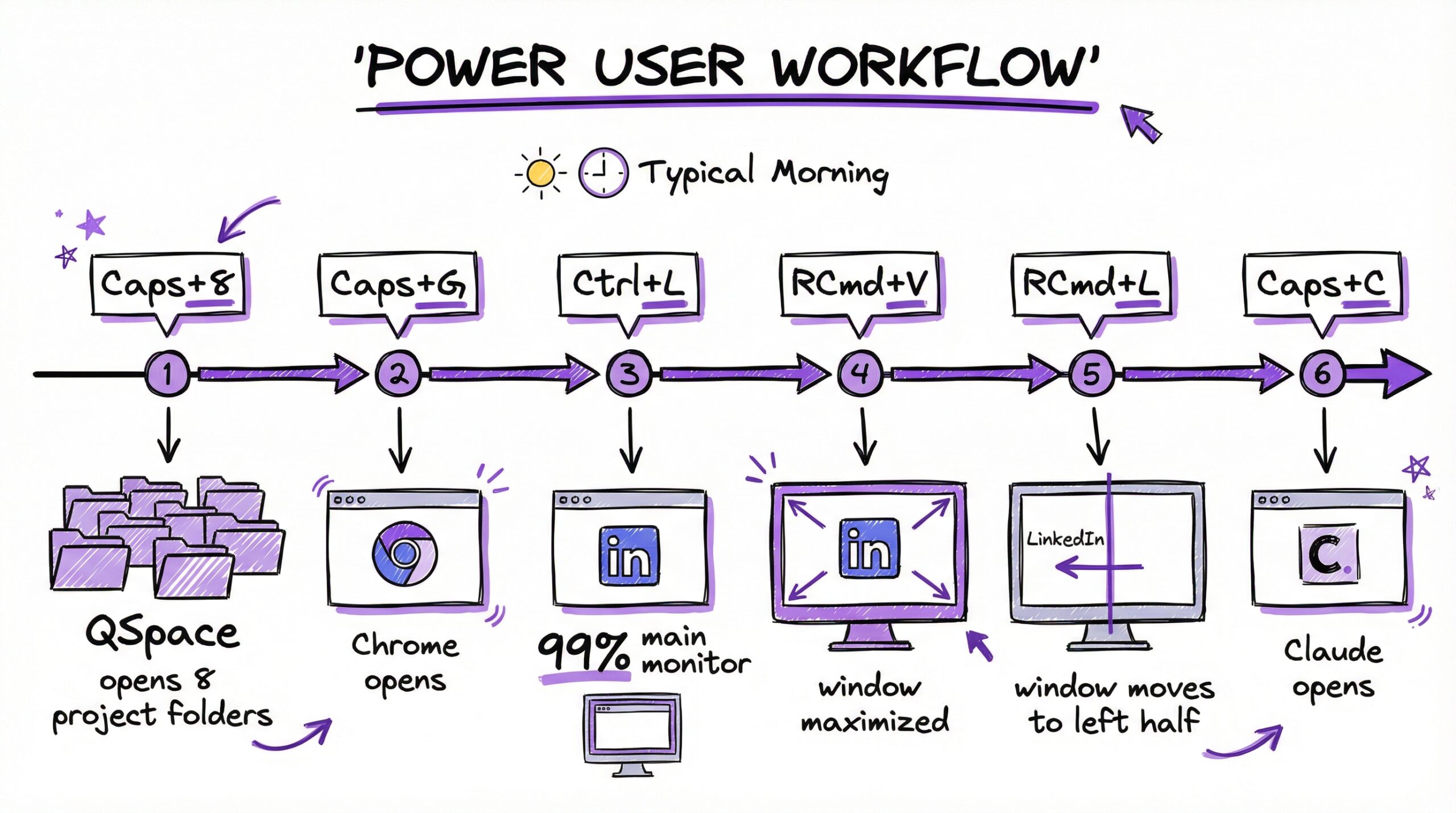 Typischer Power-User Workflow mit Hyper Keys