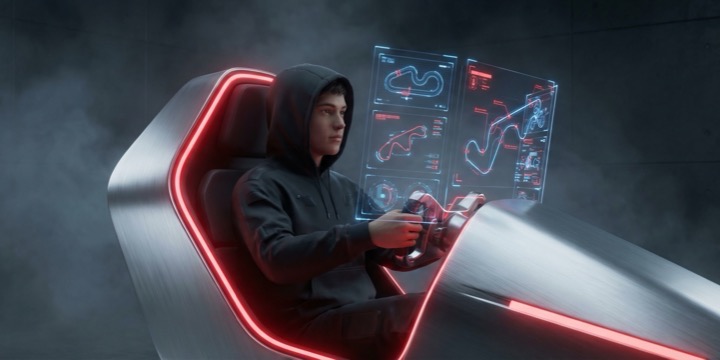 Sch&uuml;ler im Racing Simulator