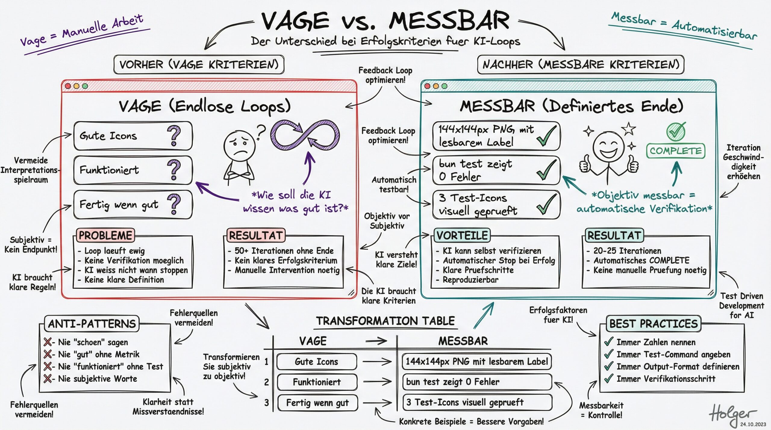 Vage vs Messbar Kriterien